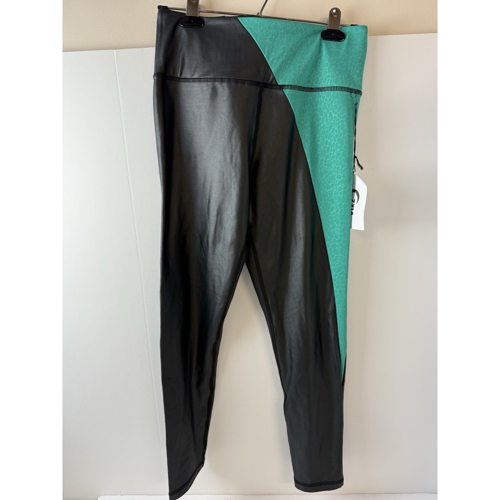 ZYIA Leggings Jade River Stone Metallic Light N Tight Hi Rise Size 8-10